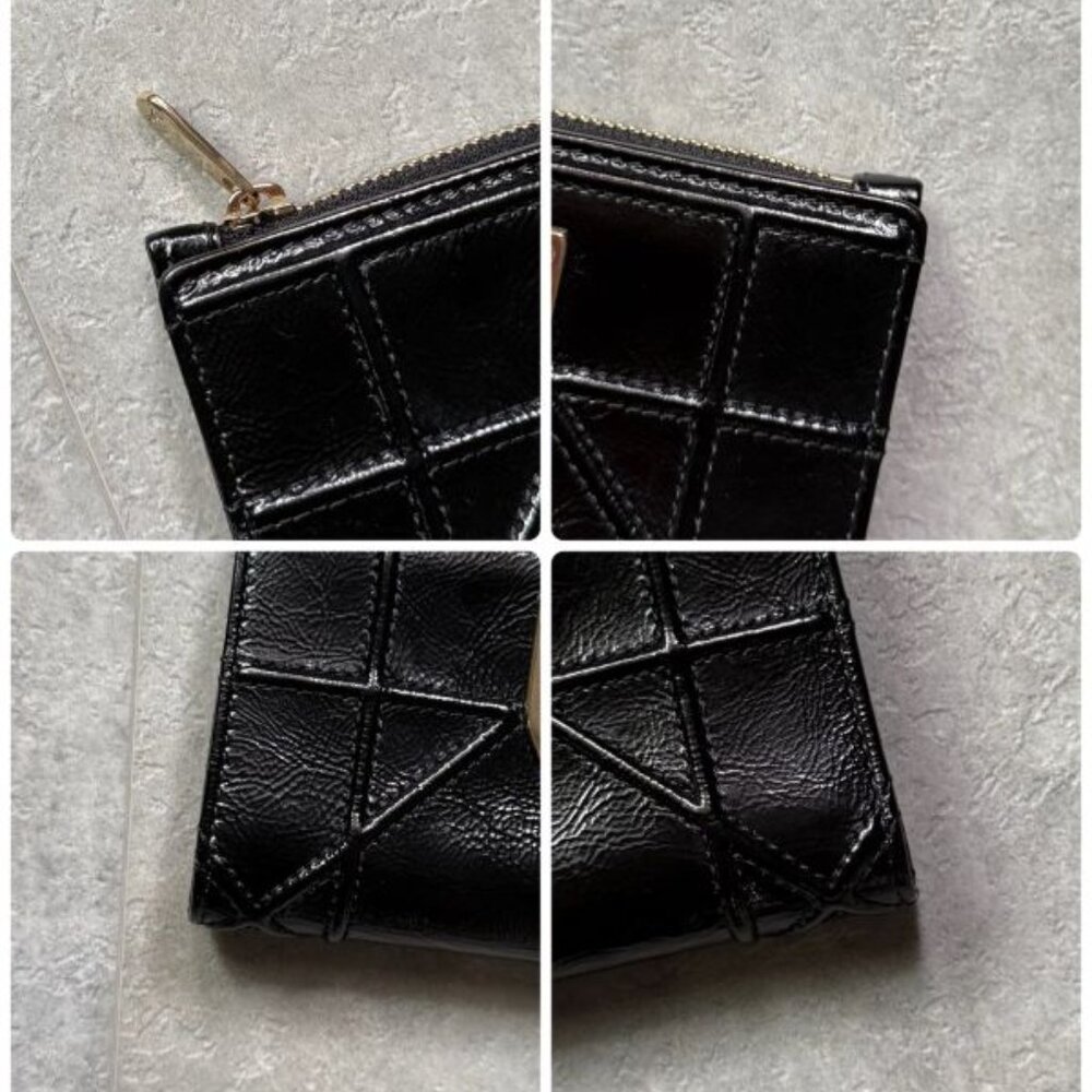 Christian Dior Ama Patent Leather Fold Wallet Card Case Coin Case Compact Wallet - Picture 8 of 9